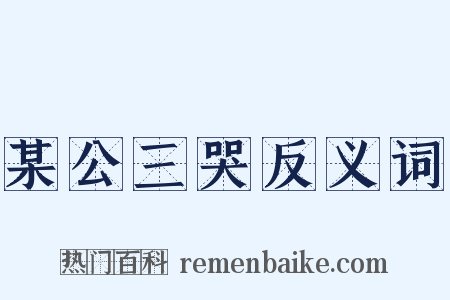 某公三哭反义词是什么意思的图片